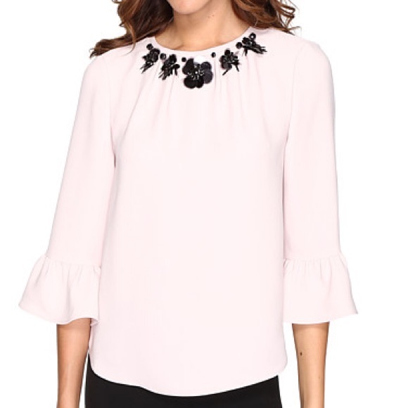 kate spade Tops - KATE SPADE Embellished Crepe Top